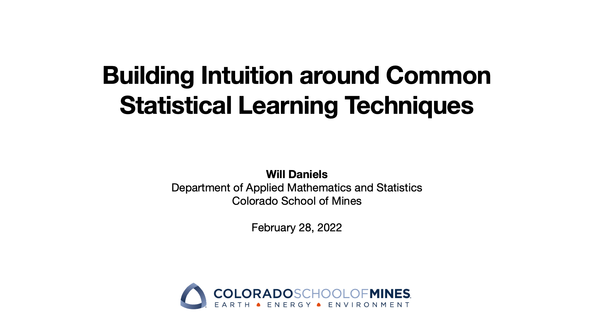 Statistical learning overview